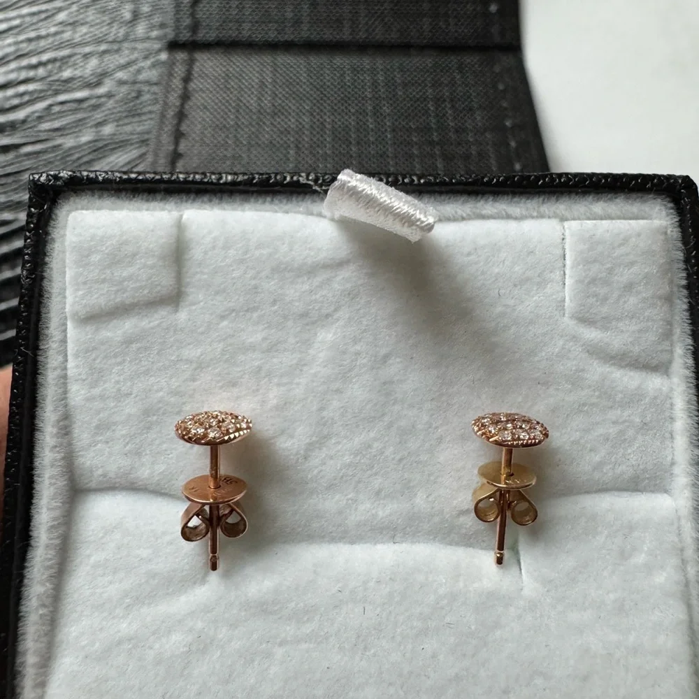 Dana Rebecca Design Lauren Joy Mini Disc Studs. Rose Gold. - Picture 5 of 5